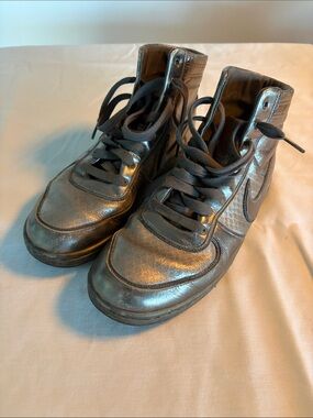 Nike Scandal Mid Metallic Sneakers Women's Gunmetal Silver 330238-551 - Size